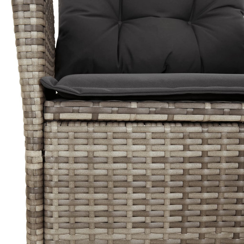 Ensemble repas 7 pièces avec coussins en rotin gris Rosecliff Heights, H 29,5 po x l 35,4 po x L 59,1 po