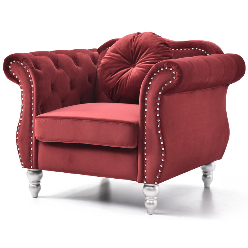 Charmant fauteuil transitionnel évasé, Burgundy