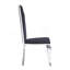 Ensemble de 2 chaises d'appoint en tissu cyren noir et acier inoxydable