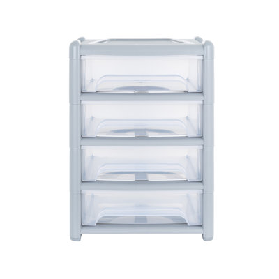 Wham Shallow 4 Drawer Unit Steel