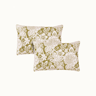 Coussin 13 po x 20 po Floral Jacquard par Sherry Kline. Housse de coussin à fermeture à glissière seulement, non rembourrée. Ensemble de 2