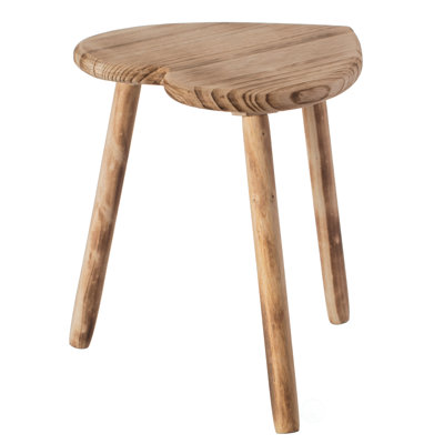 Bonilla-Flores Decorative Antique Heart Shaped Natural Wooden Accent Stool, Classic Room Decoration by Loon Peak