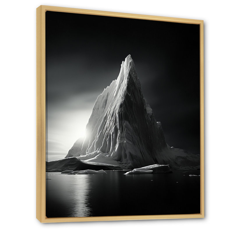«Grey Iceberg Frozen Illumination», reproduction sur toile, H 40 po x l 30 po x P 1,5 po, Cadre naturel flottant