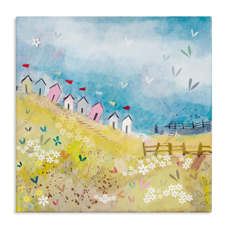 Beach Huts on Hillside, conception de Clare Tupper, H 24 po x l 24 po