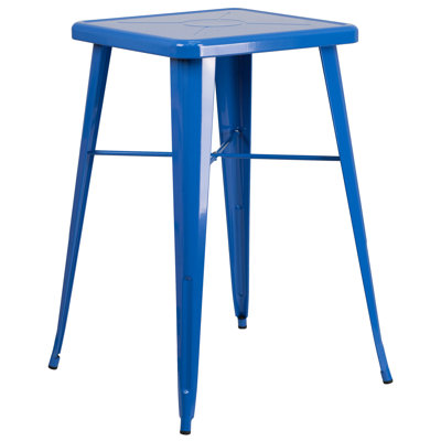 Giguere Commercial Grade 23.75" Square Metal Indoor-Outdoor Bar Height Table
