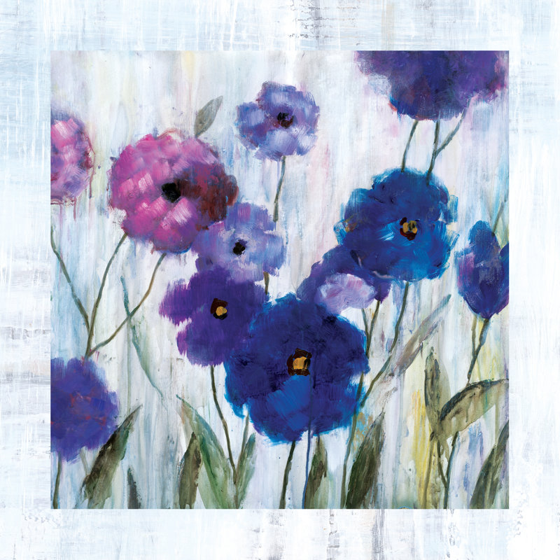Purple Florals 2 - Wrapped Canvas Painting, 122cm H x 122cm W