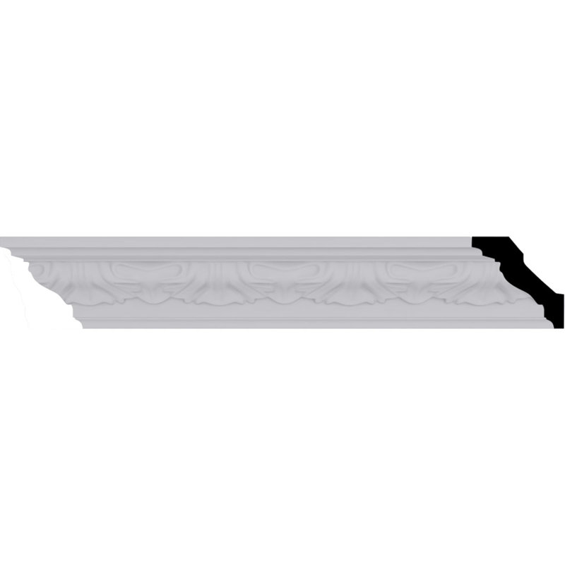 94 1/2" White Polyurethane Decorative Crown Moulding