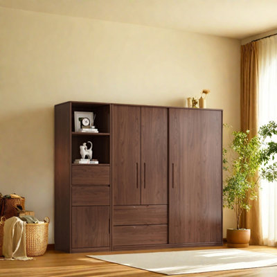 Garde-robe simple couleur noyer classique