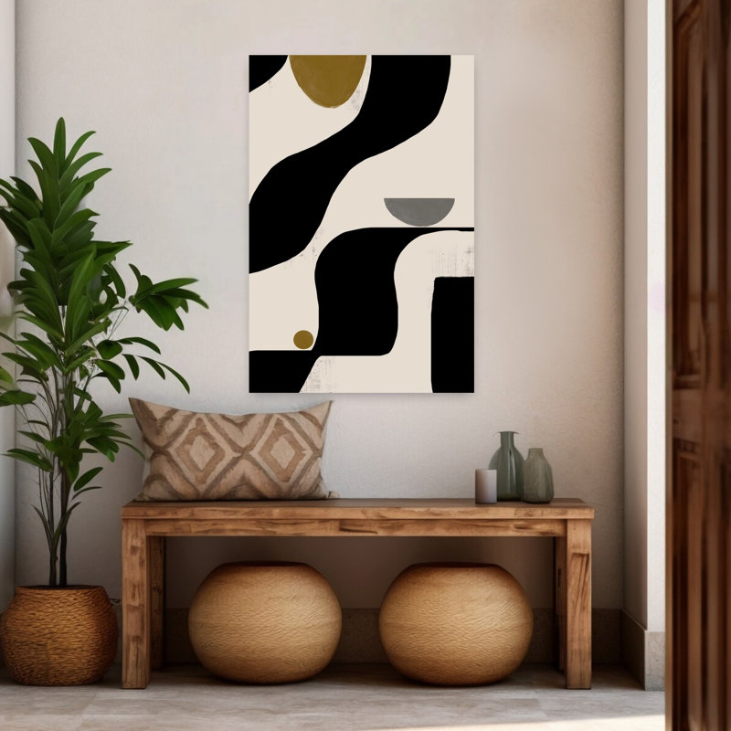 Art contemporain abstrait géométrique contemporain, H 48 po x l 32 po