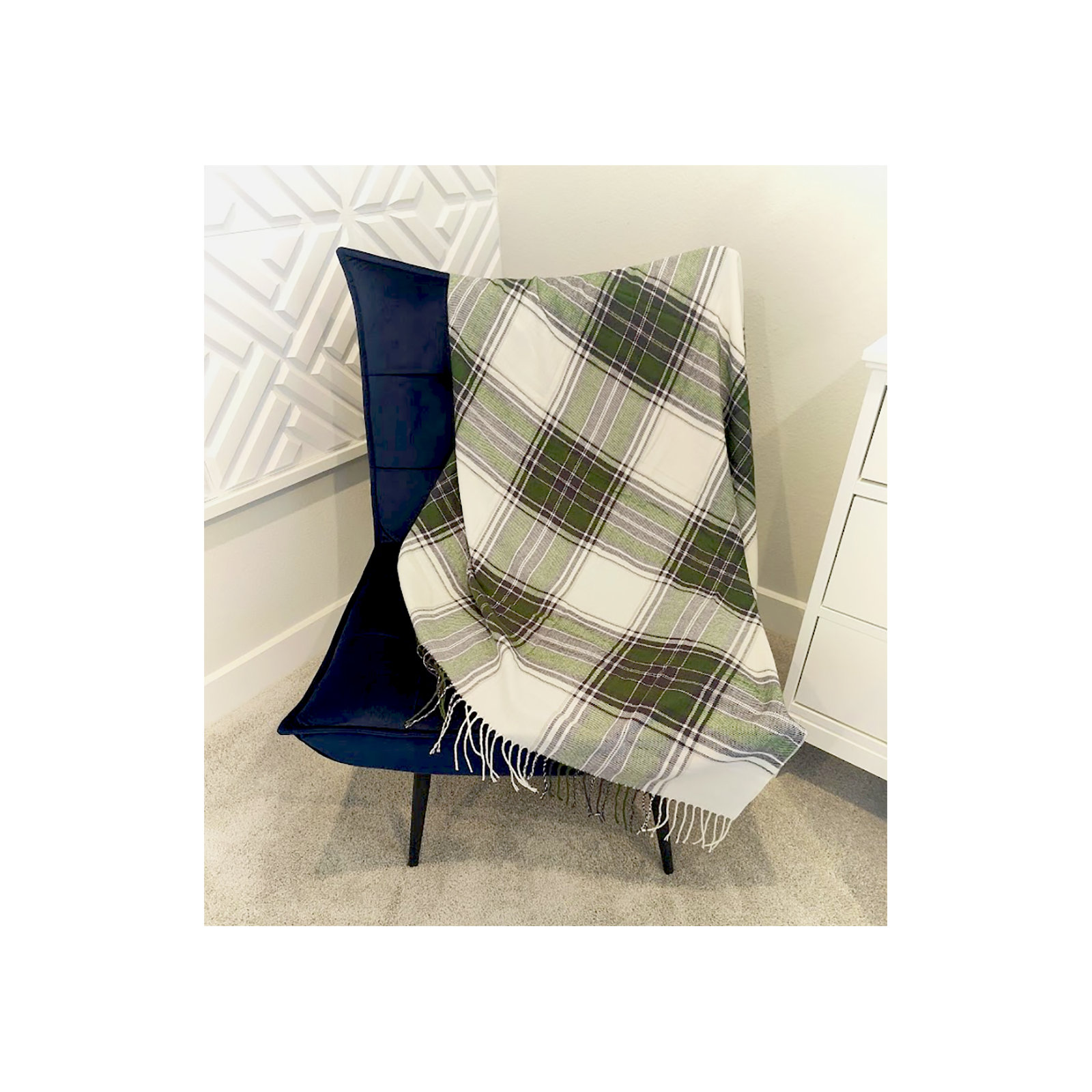 Sevan Collection Hand Woven Throw Blanket, Green