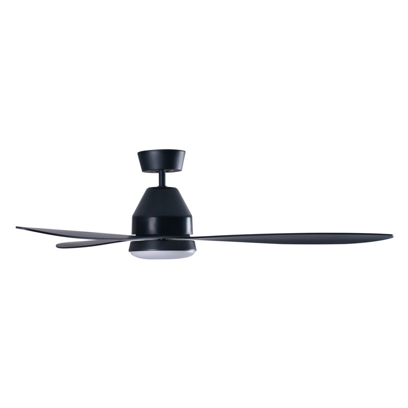 Whitehaven 56in 3-Blades Indoor/Outdoor Ceiling Fan with Remote Control and Light, Black
