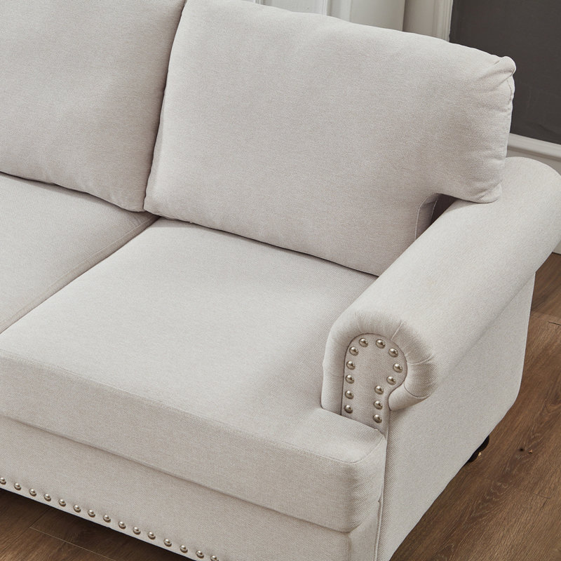 Canapé en tissu 83 po 83 po, Beige