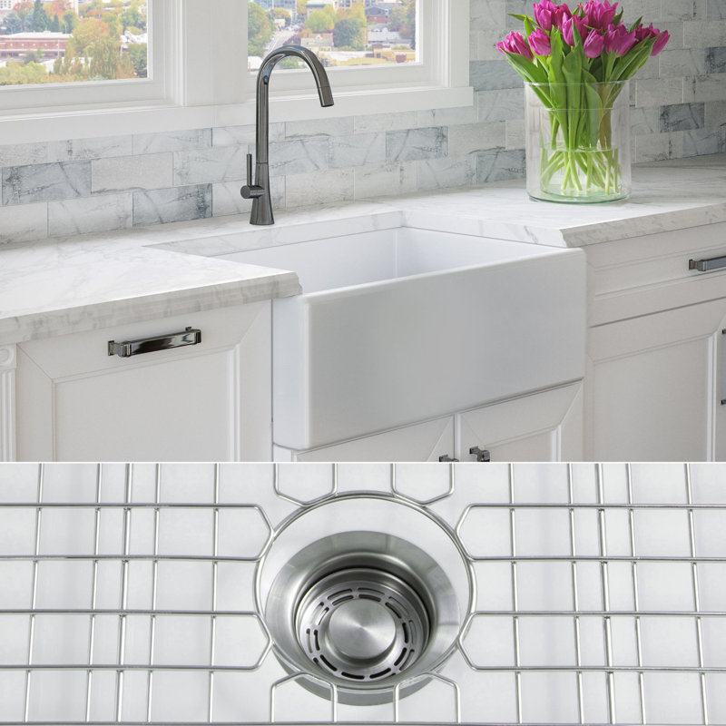 Luxury 30" L x 20" W Dual Mount Kitchen Sink with Basket Strainer, Stainless Steel Accessories