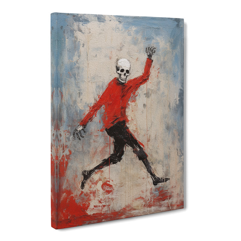 Skeleton Gestural Art - Wrapped Canvas, 50cm H x 35cm W x 3cm D