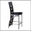Ensemble de 2 chaises de style moderne à hauteur de comptoir avec base en métal et dossier rembourré en cuir