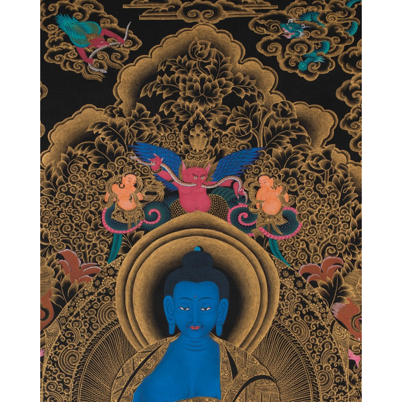 Bouddha dans la Varada Mudra (Brocadeless Thangka)