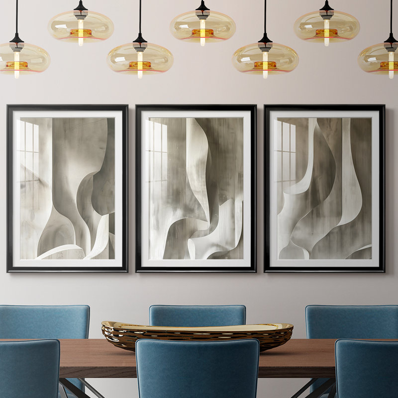 ABSTRACT Series CDLXIX - Impression sur mesure encadrée de qualité supérieure - 3 pièces, H 21 po x l 30 po