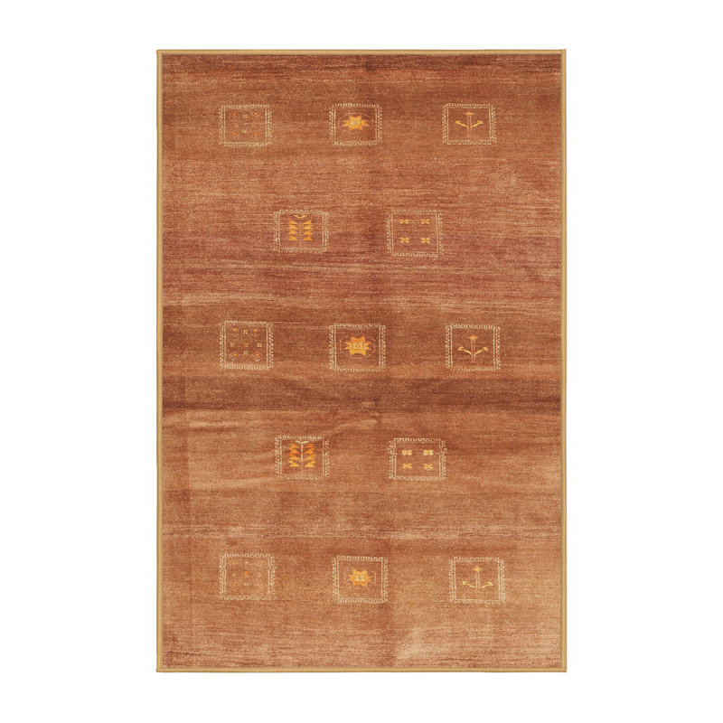 Tapis orange / jaune Youd, Rectangle 8 pi x 12 pi