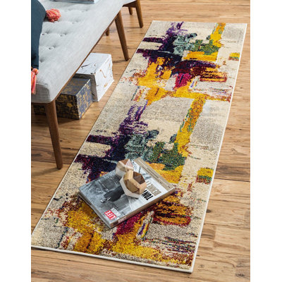 Auyeung Washable Abstract Indoor Rug