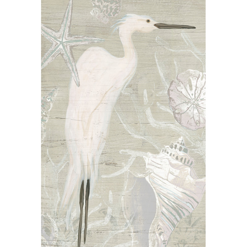 Driftwood Heron I 1 Piece Wrapped Canvas Wall Art, 76cm H x 51cm W x 3.8cm D