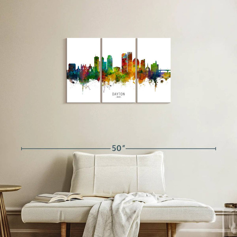 Dayton Ohio Skyline I, 20" H x 33" W