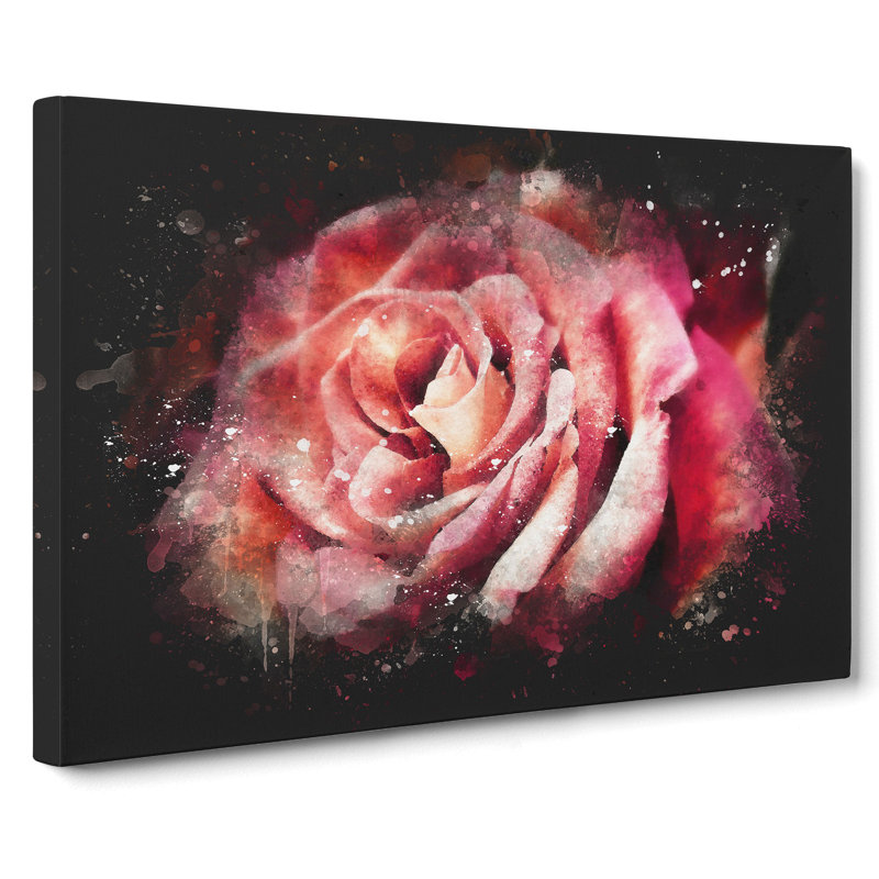 Pink Rose Flower Vol.4 - Wrapped Canvas, 50cm H x 76cm W x 3cm D