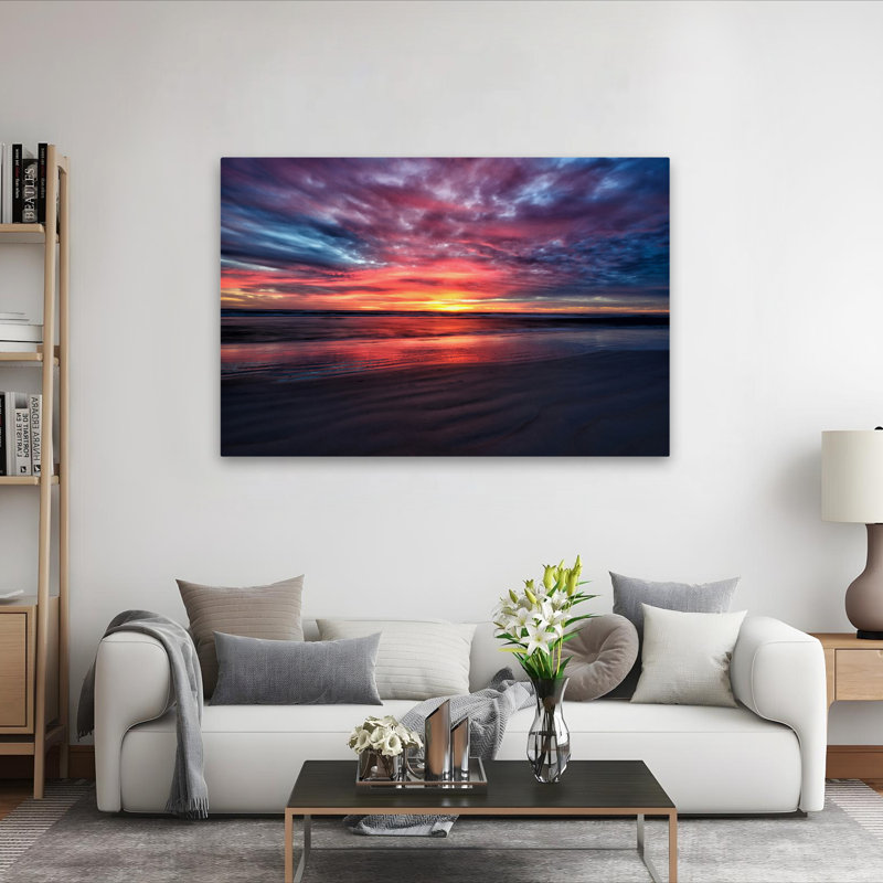«Nature’S Palette Beache Cloud Sunrises / Sunset Ocean Art Coastal Art Abstract Art Contemporary, H 60 po x l 40 po