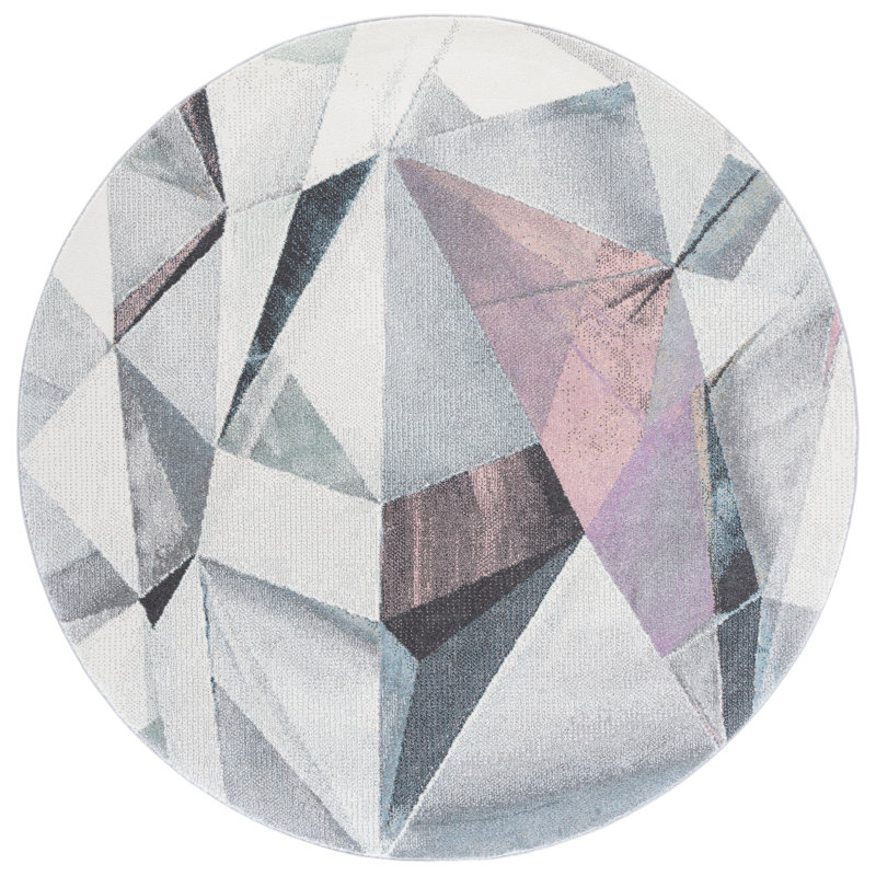Kathey Performance Abstract Rug, Round 6'7"