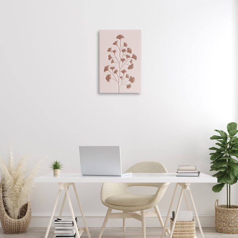 «Brown Gingko Leaves», art mural par Martina Pavlova, H 16 po x l 24 po