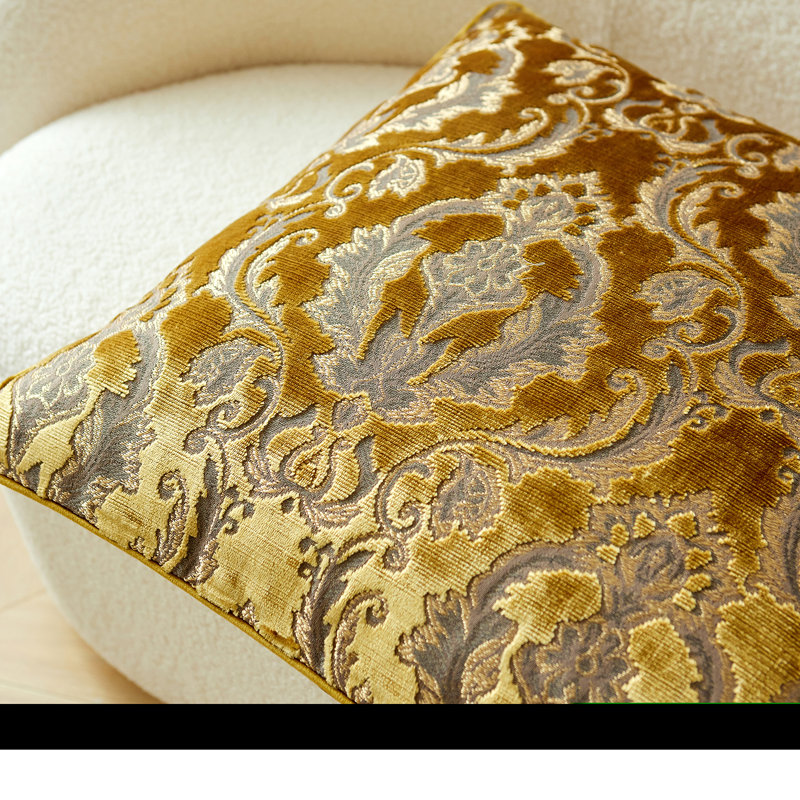 Housse de coussin réversible en velours abstrait, Abrégé d'or