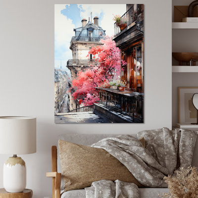 " Pink Paris Parisian Balconies I "