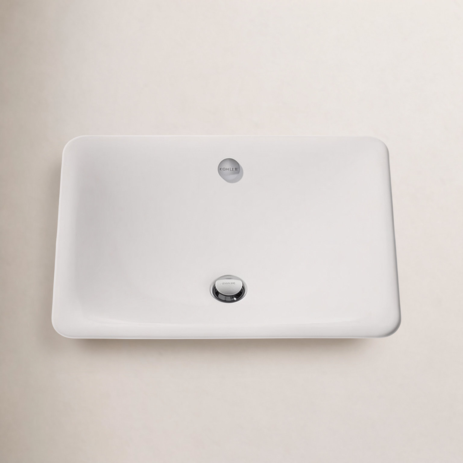 Dual-Mount Metal Bathroom Sink, White