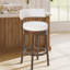 Tabouret de bar rembourré pivotant à 360°, structure en bois massif, siège et dossier rembourrés, finition cloutée, tabouret pour îlot de cuisine-936388590-957258364-958391966