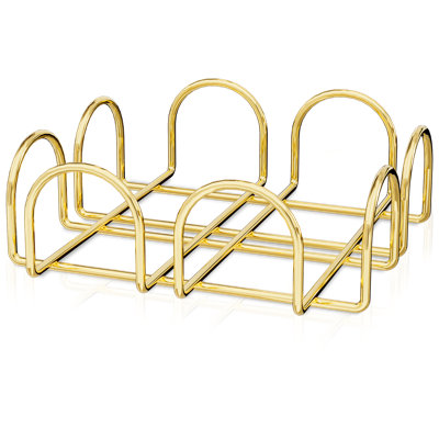 Porte-serviette en métal chromé moderne en acier inoxydable - Parfait pour les tables de cuisine, les comptoirs, les tables de salle à manger et les décorations de cocktail