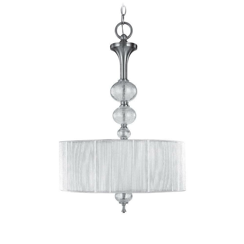 Luminaire suspendu inversé en nickel brossé 3 lumières Red Barrel Studio®, collection Bayonne