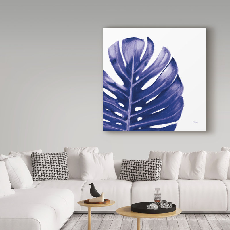 « statement palms iv indigo », reproduction d’impression sur toile tendue, H 24 po x l 24 po x P 2 po