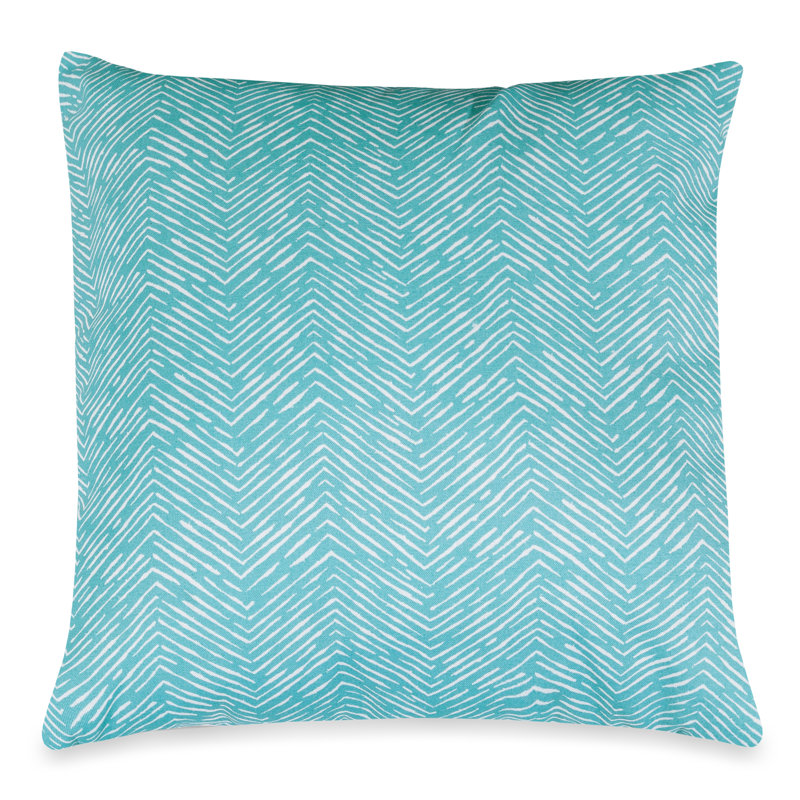 Southwestern Outdoor Throw Pillow, 20" H x 20" W x 8" D, Teal