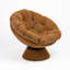 Chaise d'appoint rembourrée pivotante Papasan avec coussin épais-984516528