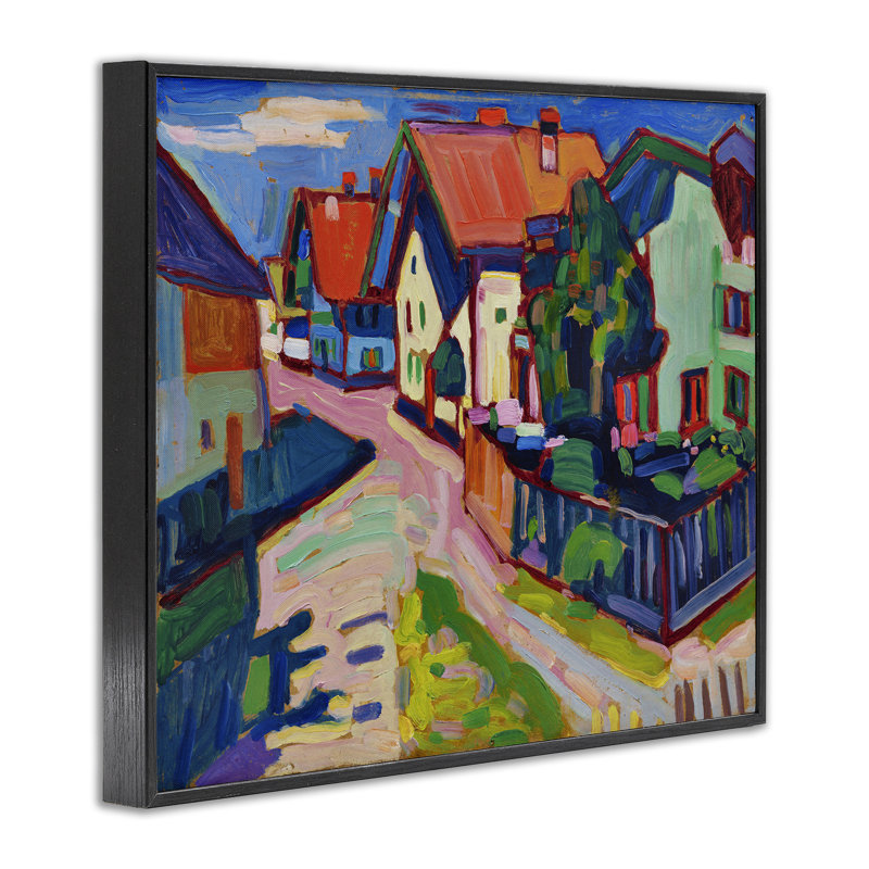 «Kandinsky Murnau», art de la giclée encadrée par one1000paintings, Giclée encadrée noir minuit, H 24 po x l 30 po