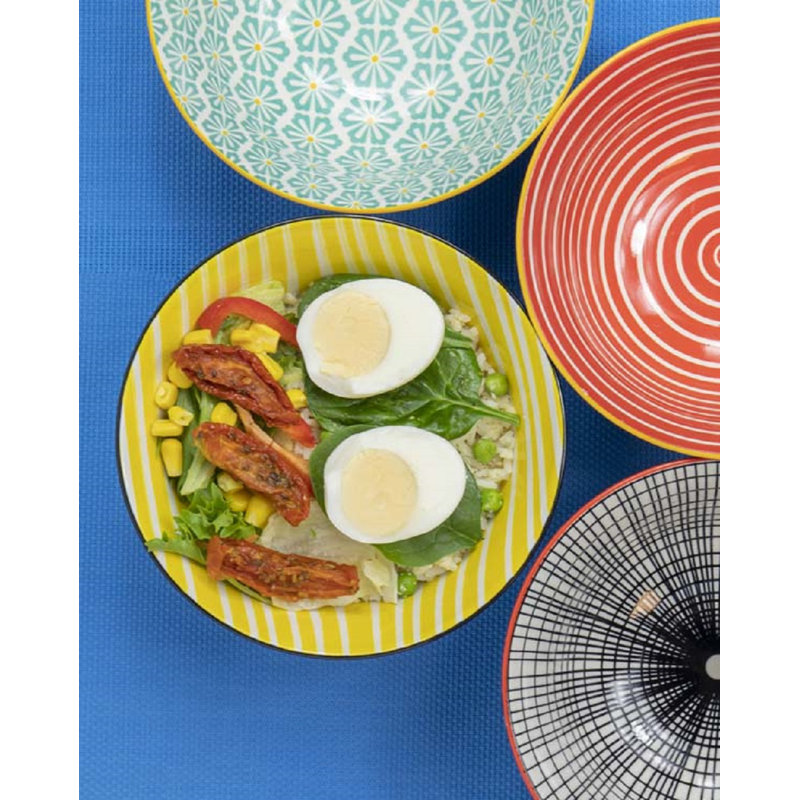KitchenCraft 4 Piece Monochrome Cereal Bowl Set