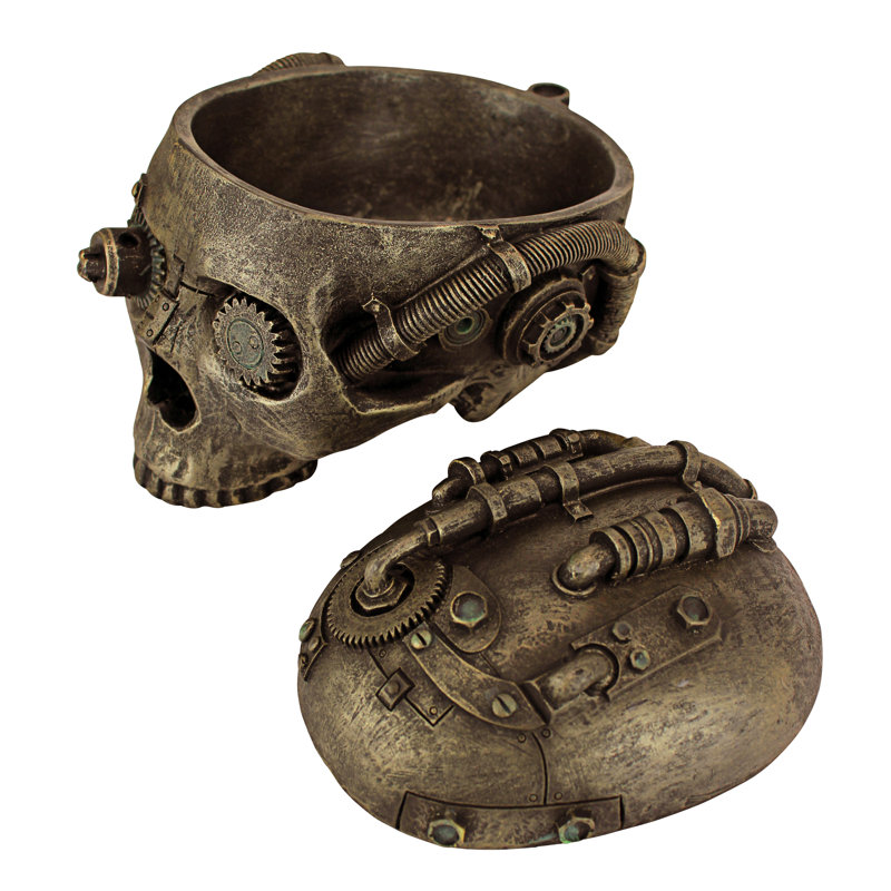Steampunk Skull Containment Vessel Sculpture