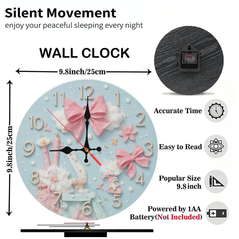 Horloge fantaisiste-cadran-avec-arcs-roses
