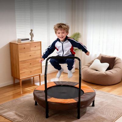 36 Inch Foldable Mini Trampoline, Indoor And Outdoor Rebounder  For Kids,Toddler Trampoline  Easy To Assemble, With Foam Handle And Safe Thickened Cover, Birthday Gift For Ages 1-6