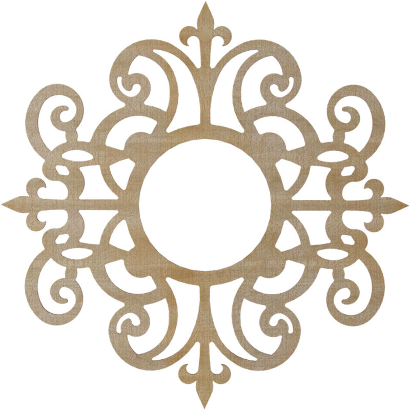 Médaillon de plafond en bois ajouré Dijon 32 po x P 10 3/8 po x P 3/8 po, Hickory, H 28 po x l 28 po x P 0,38 po