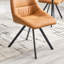 Ensemble de 2 chaises de salle à manger en tissu épaissi avec pieds en métal