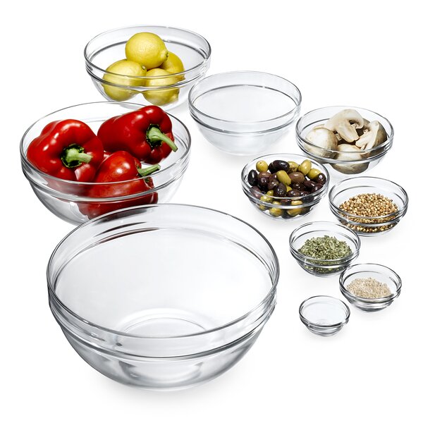 LAV Karen Clear Glass Salad Bowl 64 oz - Large Popcorn Bowl Square Design