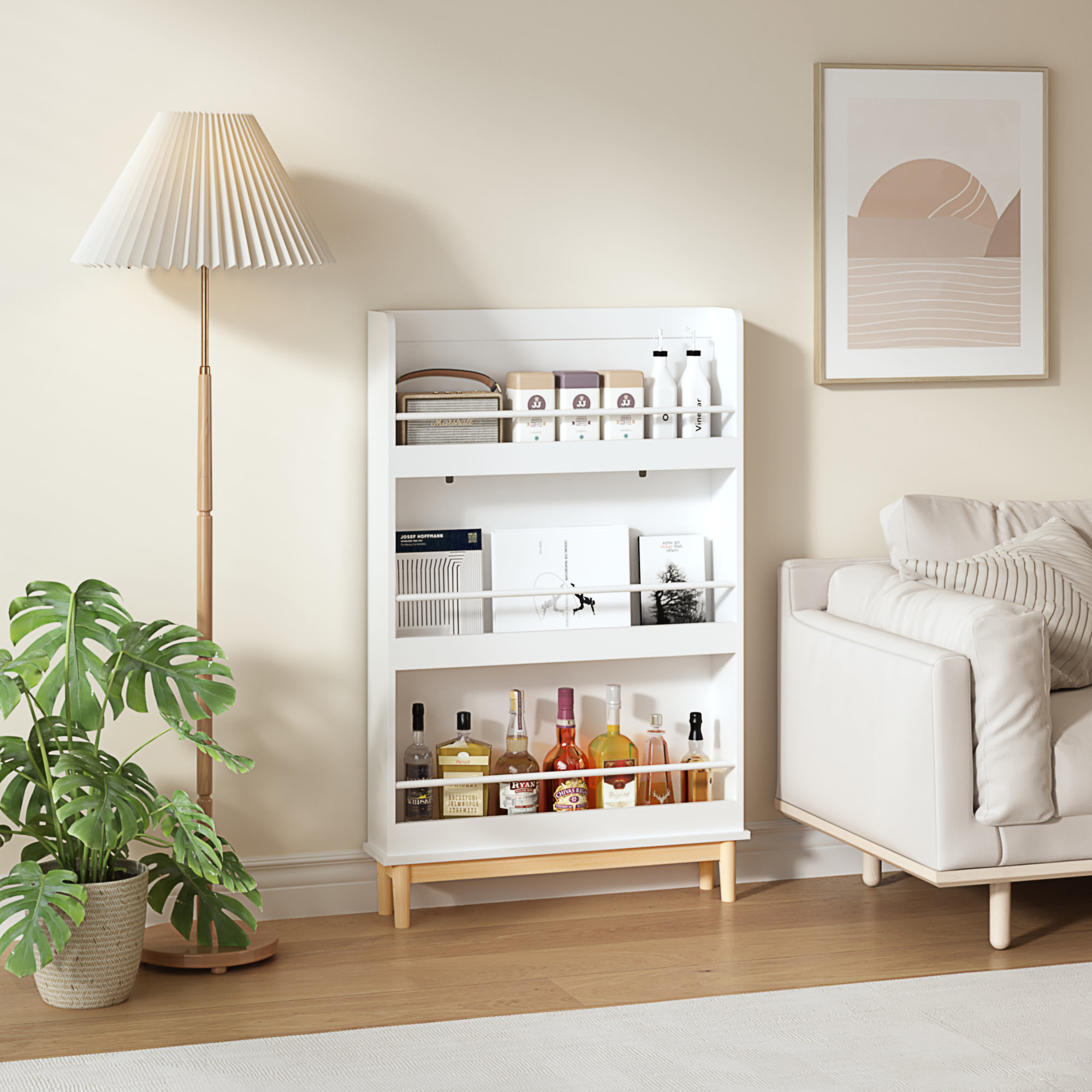 George Oliver Wall-Mounted Kids Bookshelf With 3 Front-Facing Display ...