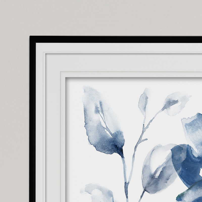 " Translucent Blues II ", Black, 26" H x 36" W x 1.5" D
