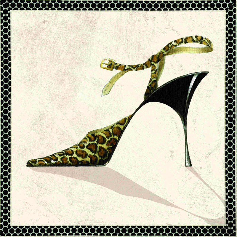 Heels Cheetah - peinture sur toile tendue, H 12 po x l 12 po