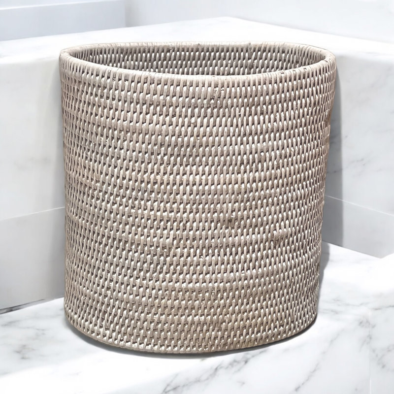 3.17 Gallons Waste Bin, White Wash